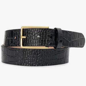 NWT- Brave leather belt- Alyssa Barcelona- black/gold- size 30